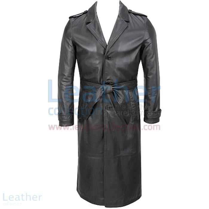 black leather trench coat full length